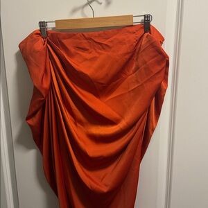 Vibrant Orange Draped Skirt